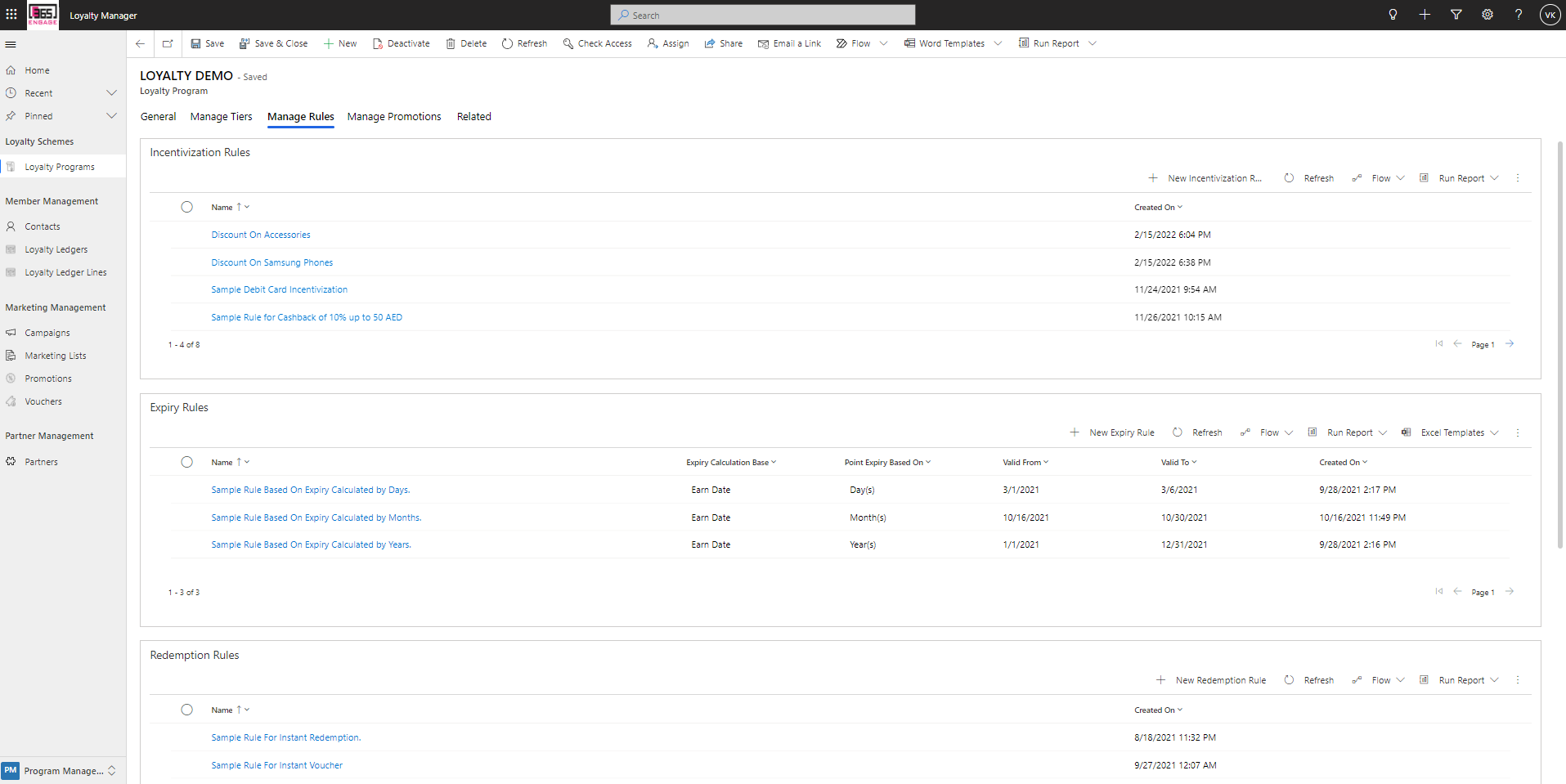 screenshot of Engage 365